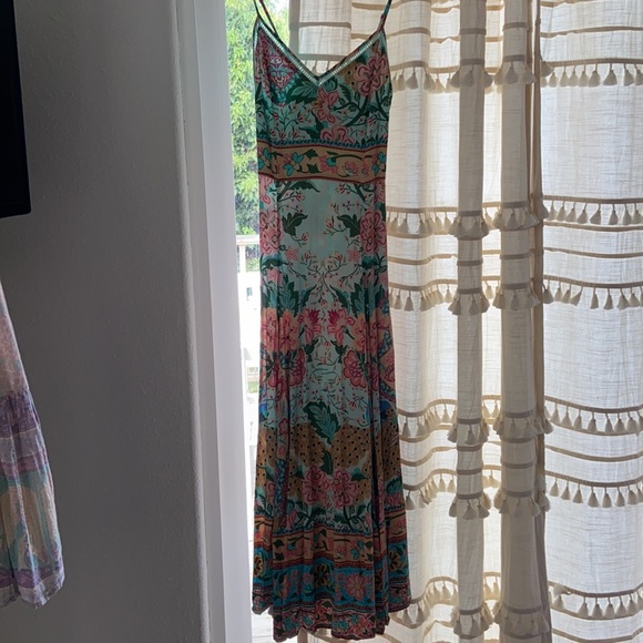 Spell & The Gypsy Lotus Sleeveless Strappy V Neck Maxi Dress Peacock - Picture 9 of 9